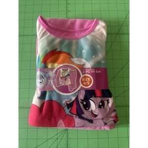 New Girls MY LITTLE PONY 2 piece Flannel Pajamas‎ Sleepwear Set Size 4/5 Pink